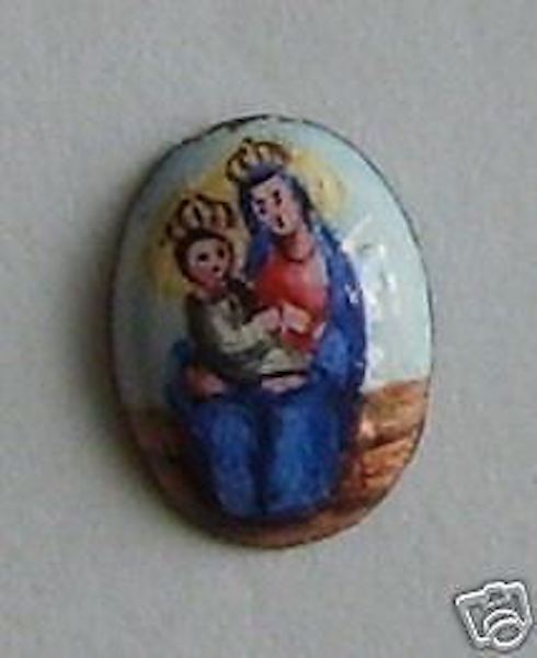 Antica Bellissima Miniatura, Madonna Con Bambino, Graziosa Miniatura, Da Collezione immagine 1