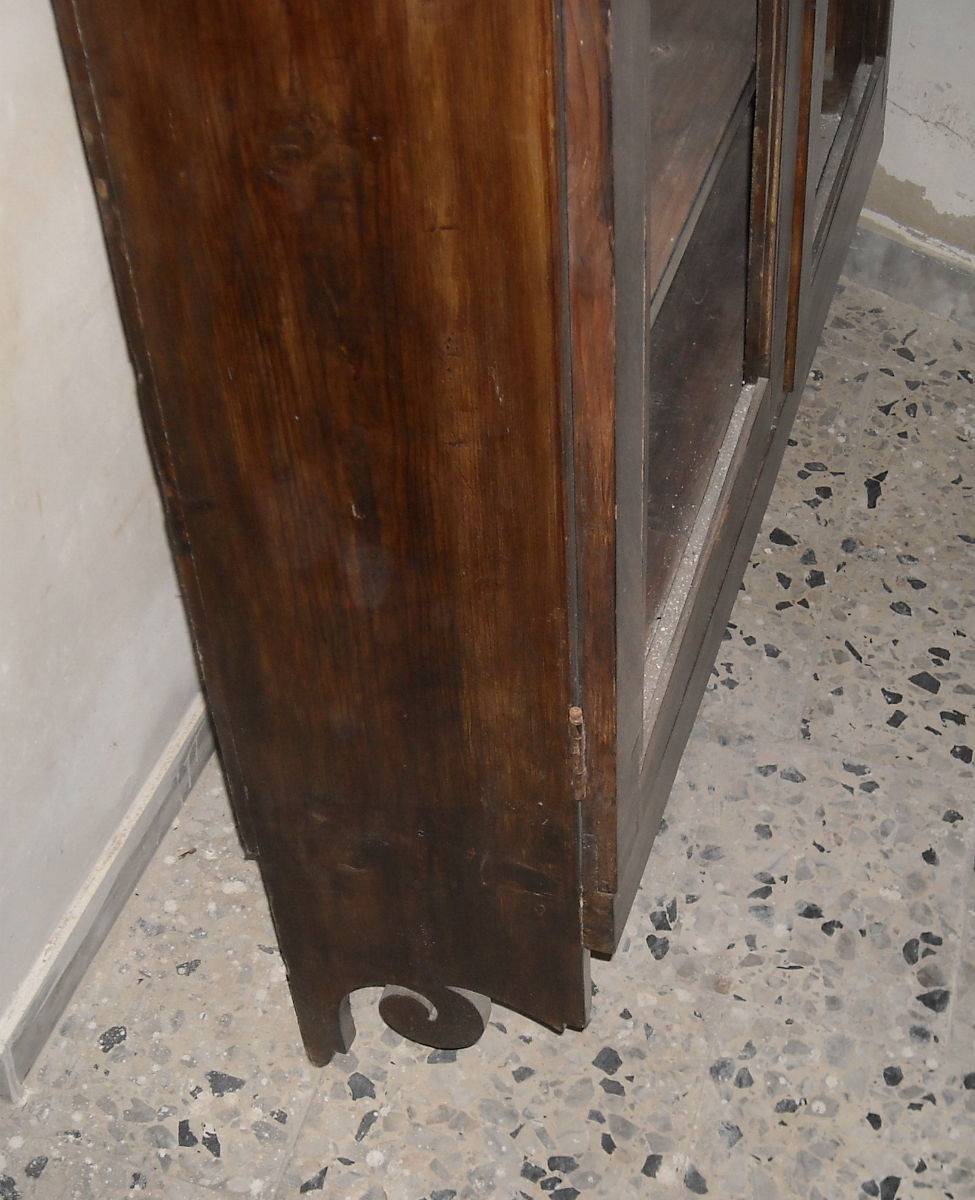 Antica Decorativa Vetrina In Legno, Ovunque Collocabile, Piattaia, Libreria, d'Epoca immagine 2