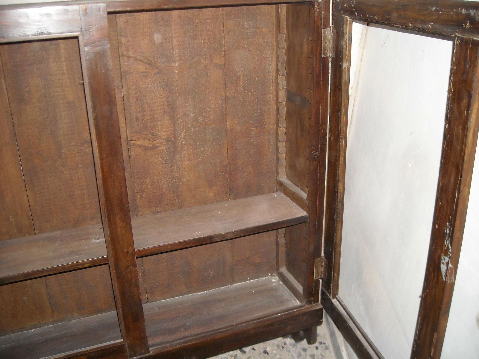 Antica Decorativa Vetrina In Legno, Ovunque Collocabile, Piattaia, Libreria, d'Epoca immagine 4