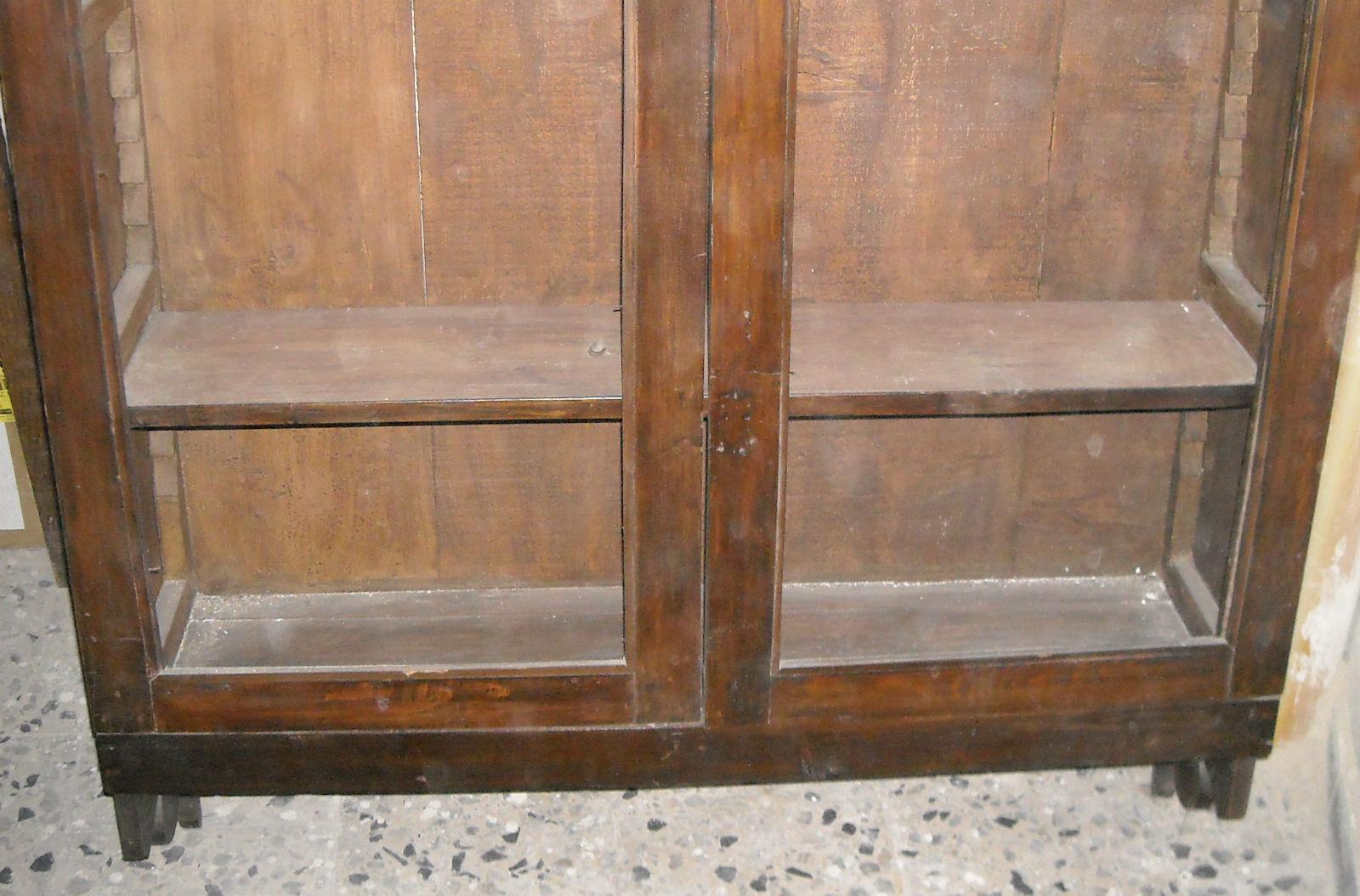 Antica Decorativa Vetrina In Legno, Ovunque Collocabile, Piattaia, Libreria, d'Epoca immagine 6