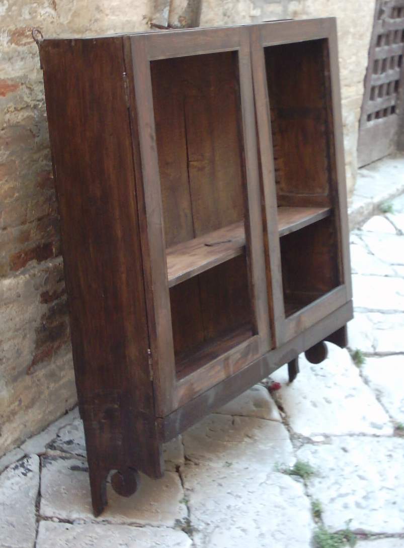 Antica Decorativa Vetrina In Legno, Ovunque Collocabile, Piattaia, Libreria, d'Epoca immagine 10