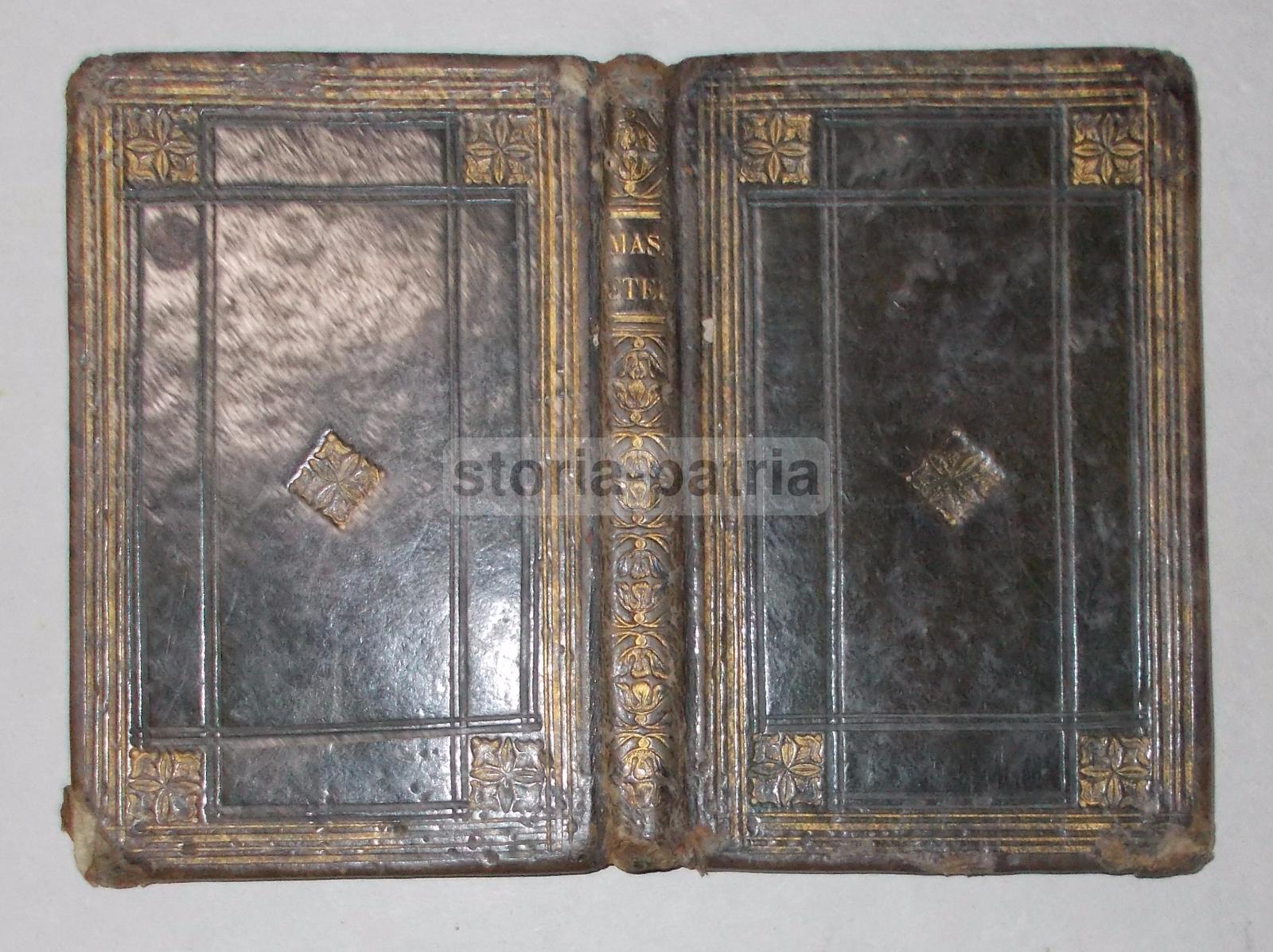 Antica Legatura, Graziose Dimensioni, Piatti In Pelle Con Fregi Incisi E Dorati immagine 3