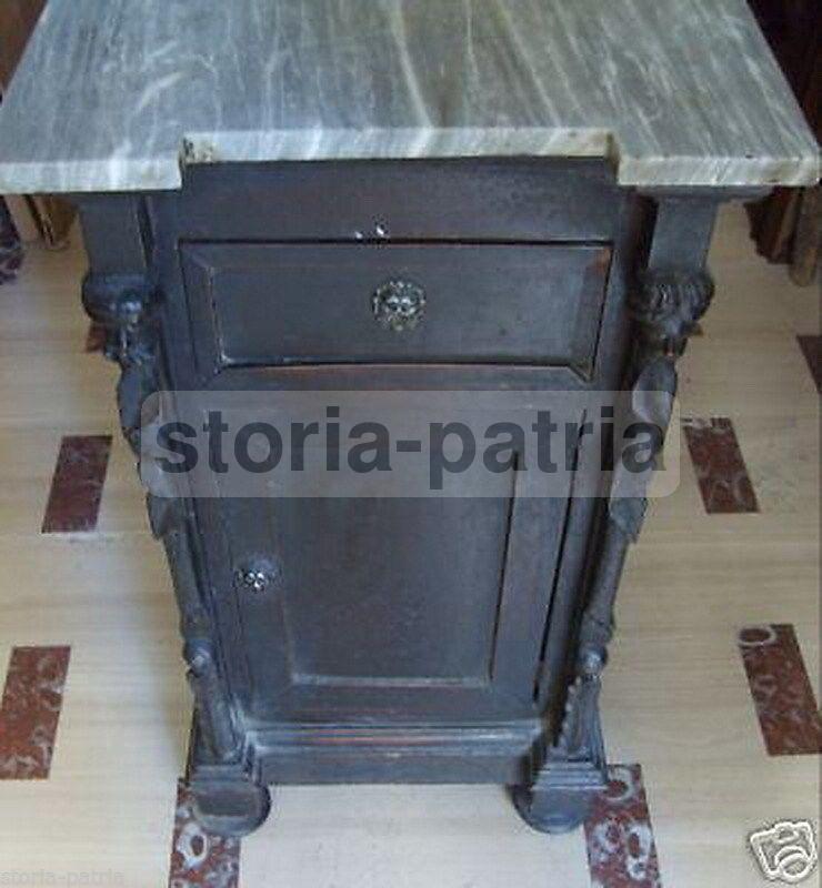 Antico Mobile, Utilissimo Comodino, Decorative Sculture Lignee, Ebanisteria d'Epoca immagine 8