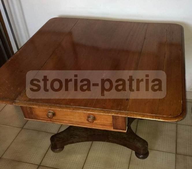 Antico Tavolo, Piano Con Alette, Decorativo, Utilissimo, Ovunque Collocabile, d'Epoca immagine 3