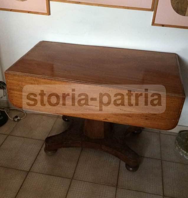 Antico Tavolo, Piano Con Alette, Decorativo, Utilissimo, Ovunque Collocabile, d'Epoca immagine 6