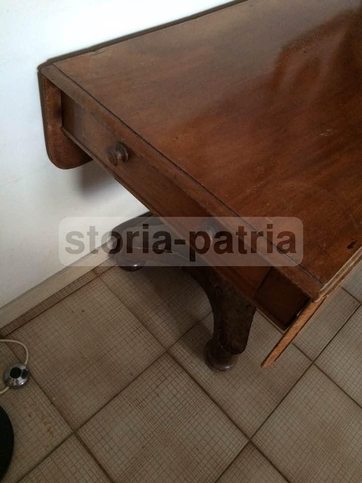 Antico Tavolo, Piano Con Alette, Decorativo, Utilissimo, Ovunque Collocabile, d'Epoca immagine 21