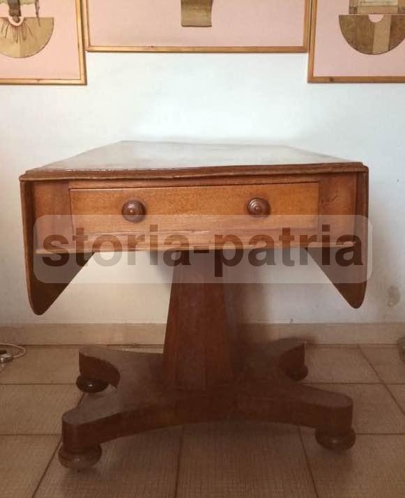 Antico Tavolo, Piano Con Alette, Decorativo, Utilissimo, Ovunque Collocabile, d'Epoca immagine 22