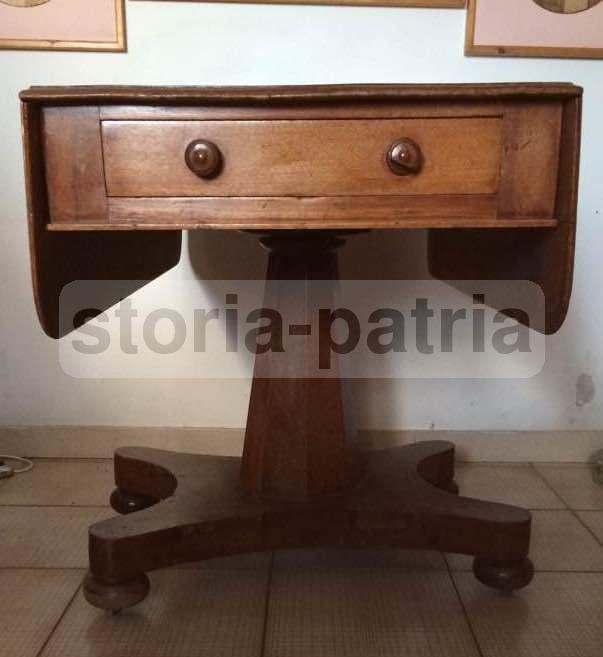 Antico Tavolo, Piano Con Alette, Decorativo, Utilissimo, Ovunque Collocabile, d'Epoca immagine 23
