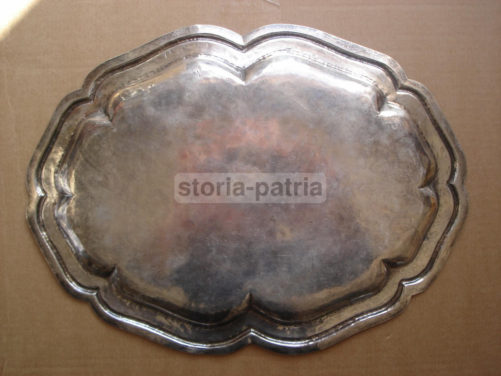 Araldica, Interessante Argenteria Di Famiglia, Decorativo Piatto Ovale, V Coronata immagine 10