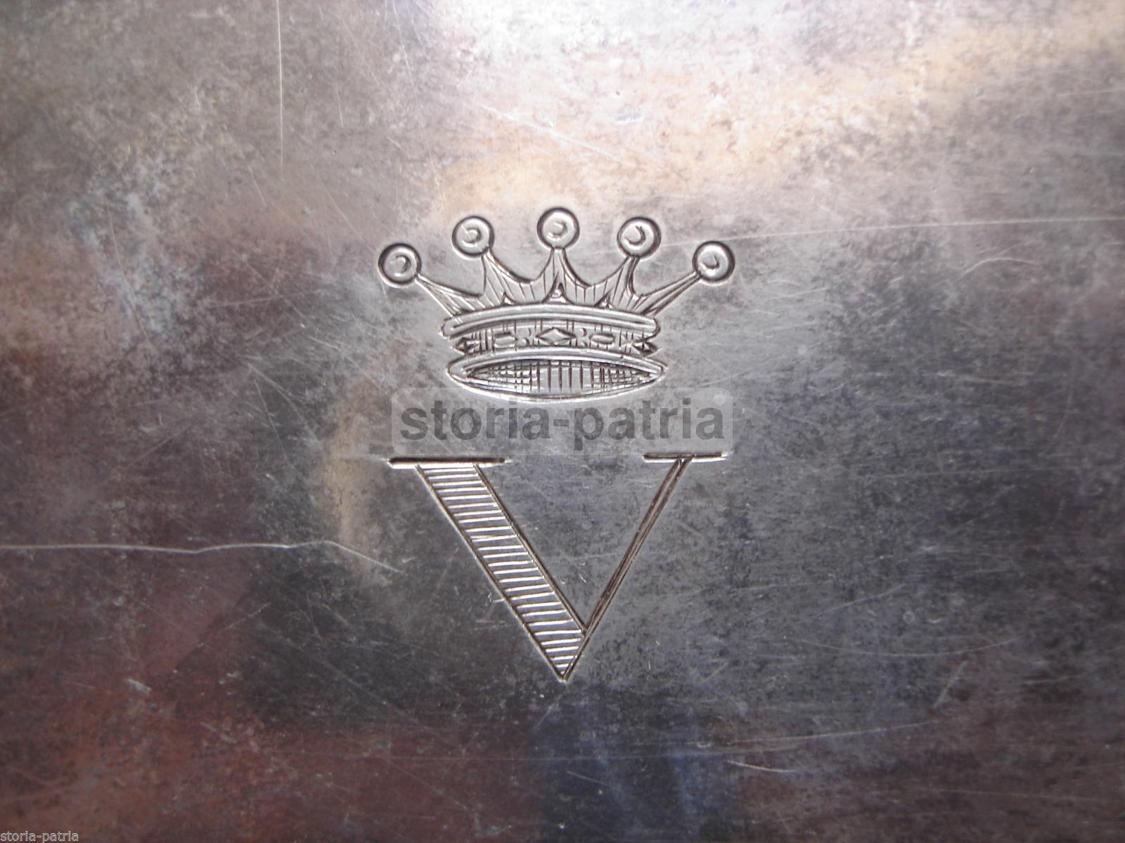 Araldica, Interessante Argenteria Di Famiglia, Decorativo Piatto Ovale, V Coronata immagine 11