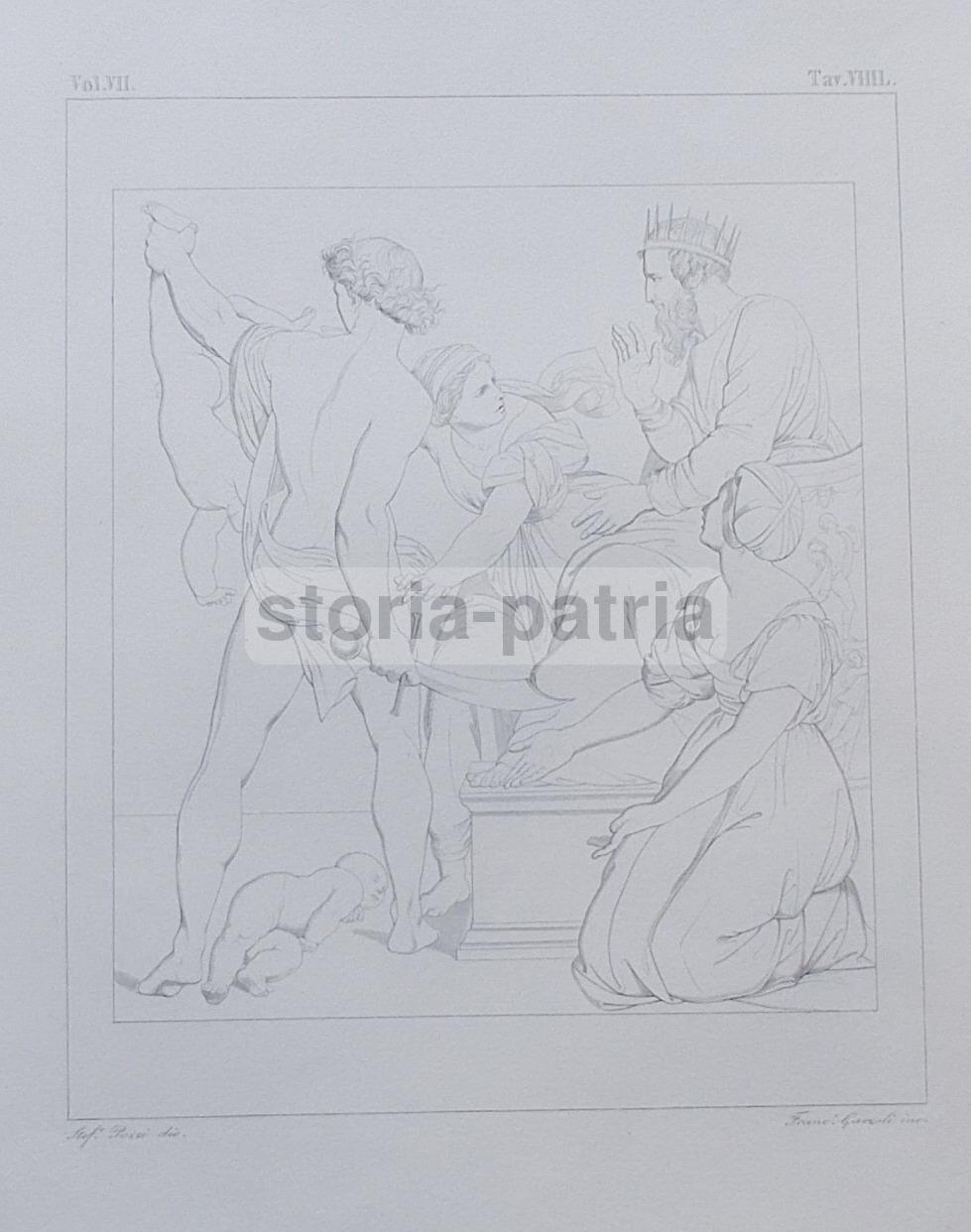 Arte, Antica Allegoria, Scena Biblica, Incisore Garzoli, Artista Stefano Pozzi, 800 immagine 1