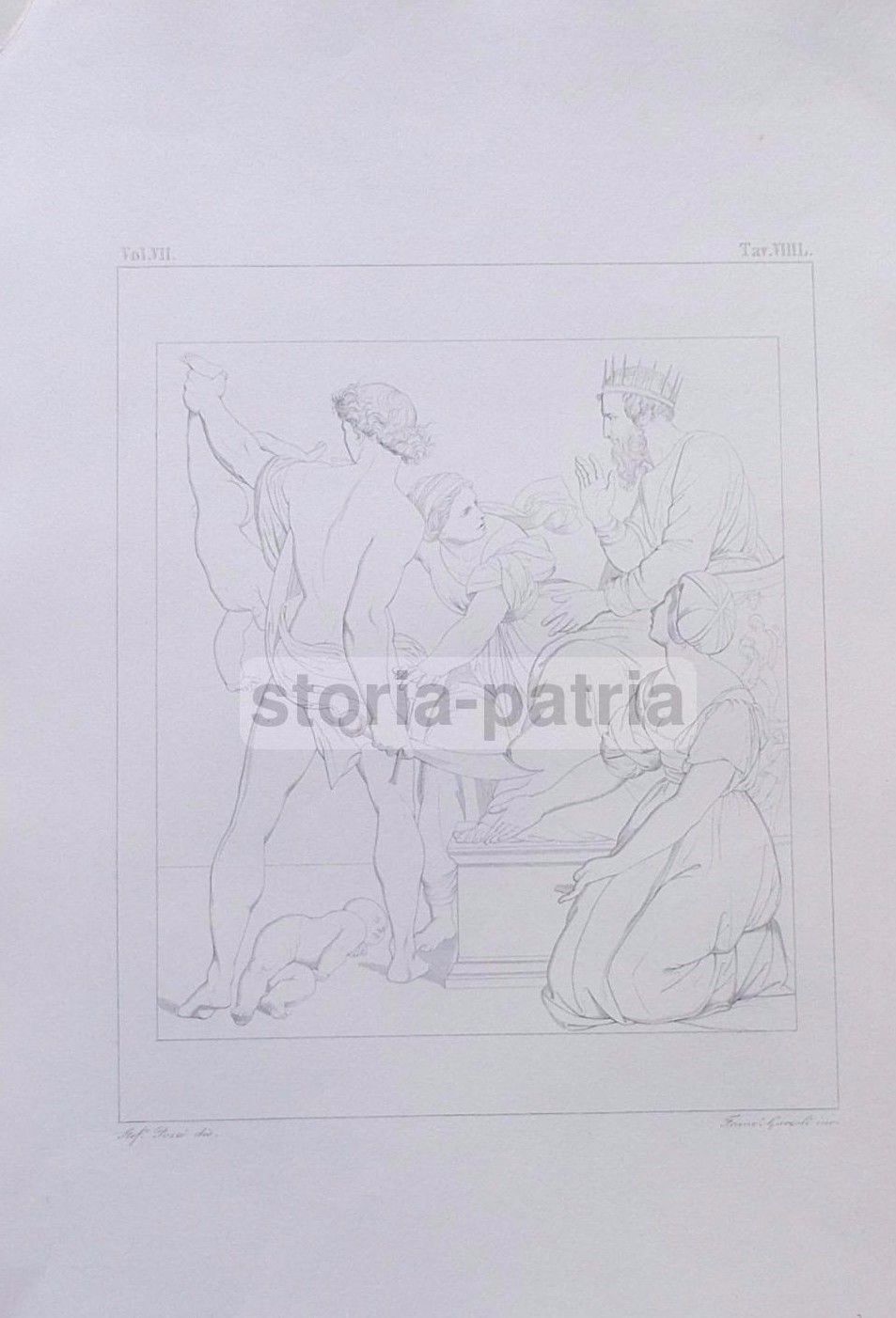 Arte, Antica Allegoria, Scena Biblica, Incisore Garzoli, Artista Stefano Pozzi, 800 immagine 1