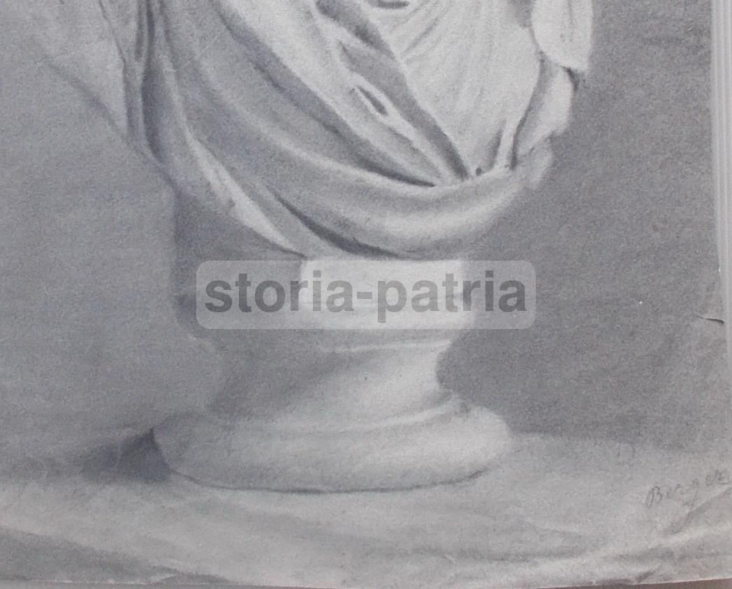 Arte, Artistico Disegno, Studio Di Scultura, Busto Di Giovane, Carboncino Antico, 800 immagine 2