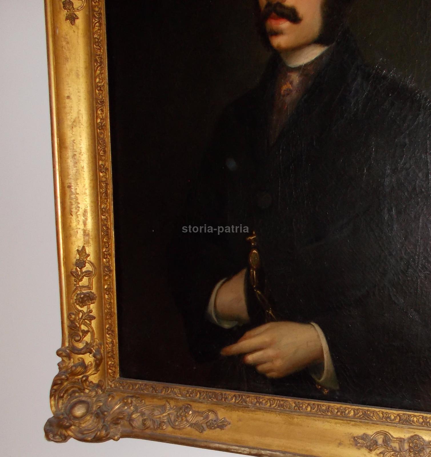 Arte Italiana Dell800, Ritratto Di Gentiluomo, Pregevole Antico Dipinto, Antico immagine 6