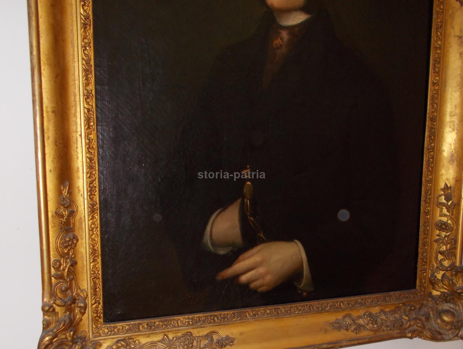 Arte Italiana Dell800, Ritratto Di Gentiluomo, Pregevole Antico Dipinto, Antico immagine 11