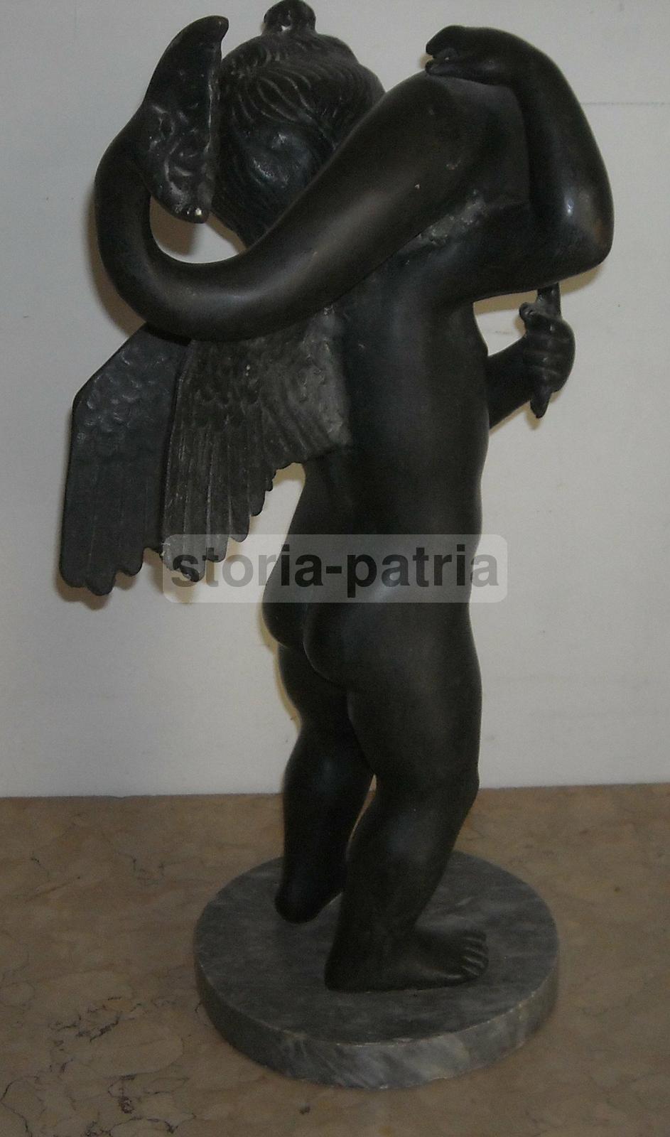 Arte, Mitologia, Antica Figura Allegorica, Angelo, Pesce, Decorativa Scultura Bronzea immagine 10