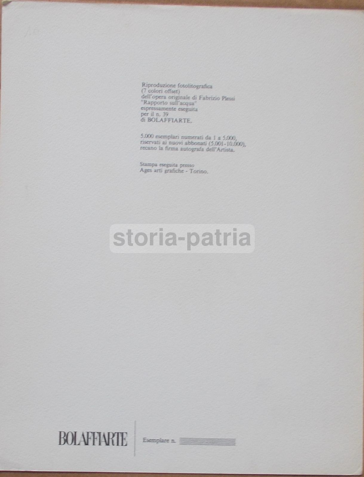 Arte Moderna, Grafica Da Collezione, Fabrizio Plessi, Idraulica, Rapporto Sullacqua immagine 2