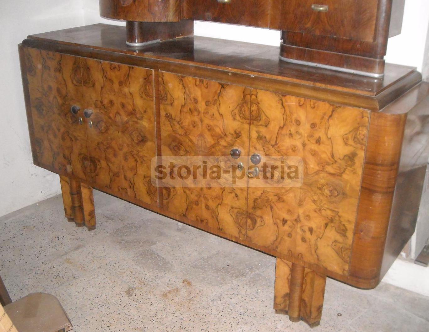 Arti Decorative Del 900, Design, Stilizzato Mobile Credenza, Radica, Con Sportelli immagine 1