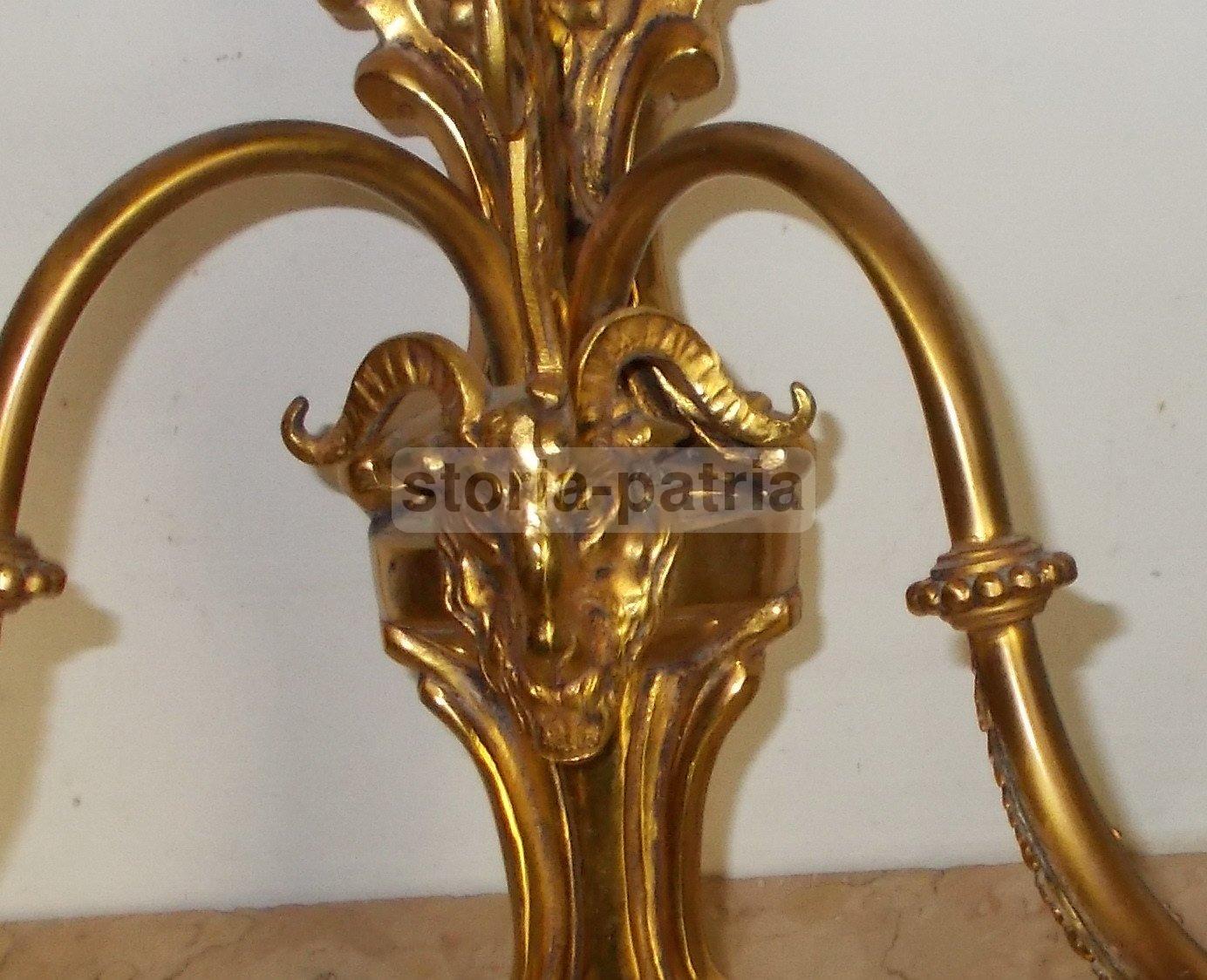 Artistica Applique, Metallo Dorato, Decorativa Lampada, Mascherone Esoterico, Utile immagine 13