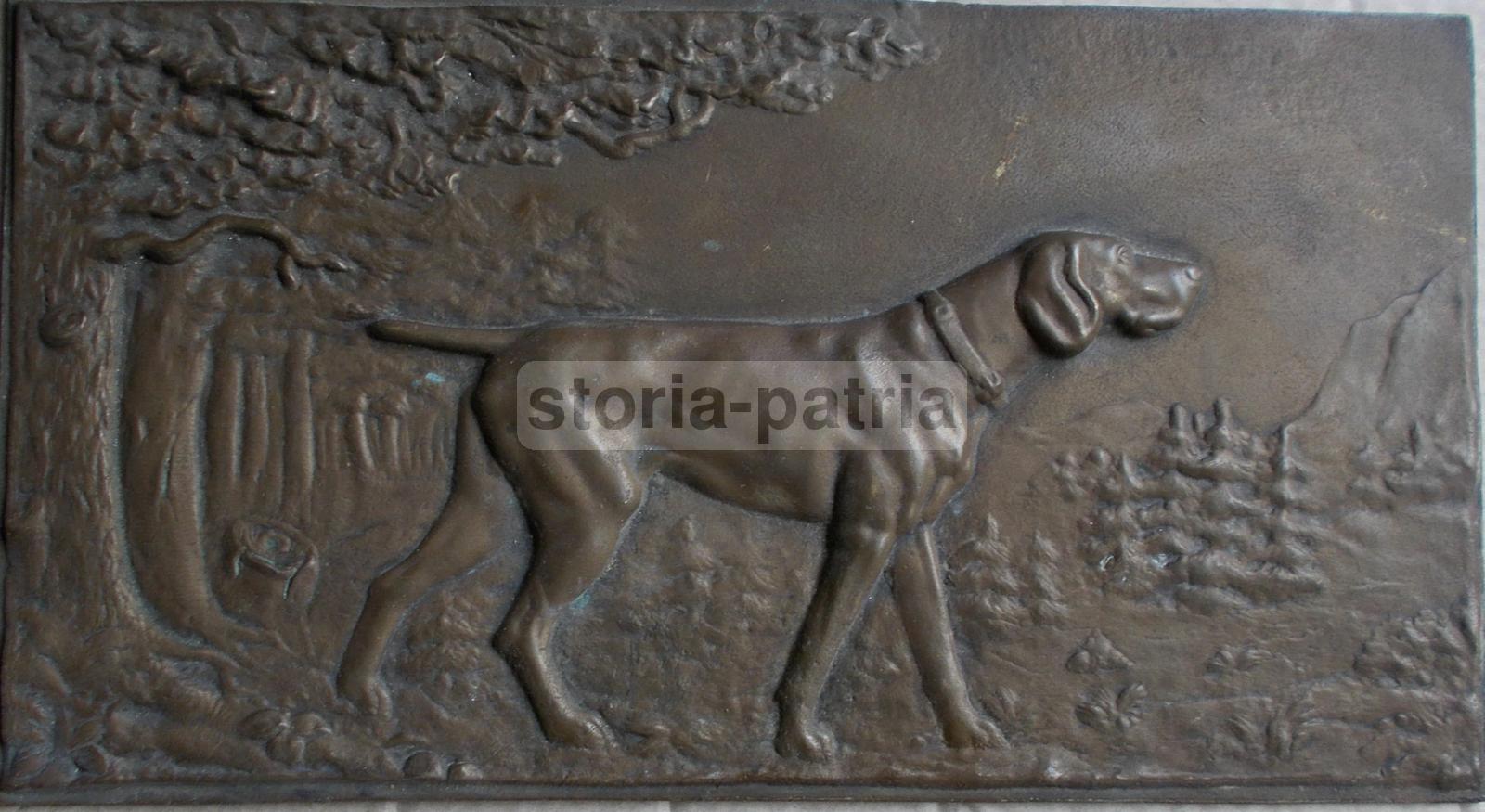 Cinofilia, Cane, Caccia, Artistico Pannello, Scultura Bronzea d'Epoca, Decorativa immagine 6