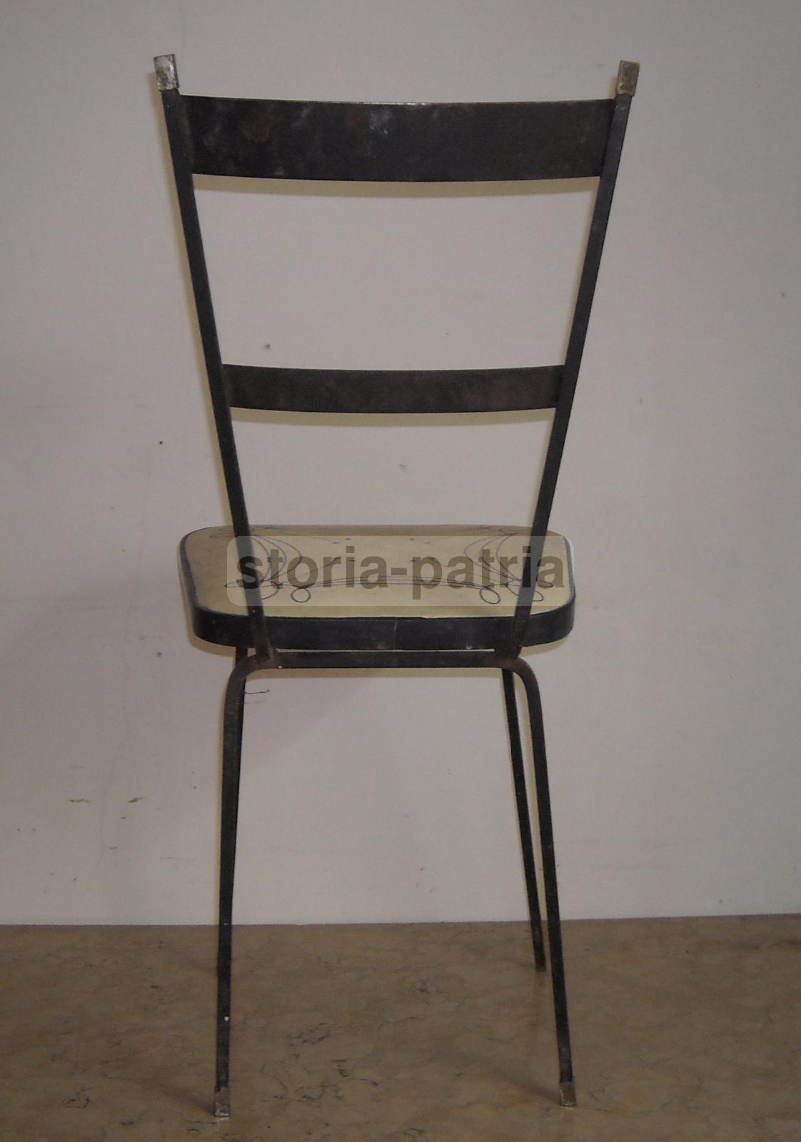 Design, Modernariato, Stilizzata Sedia, Struttura In Ferro, Decorativa, Utile, d'Epoca immagine 1