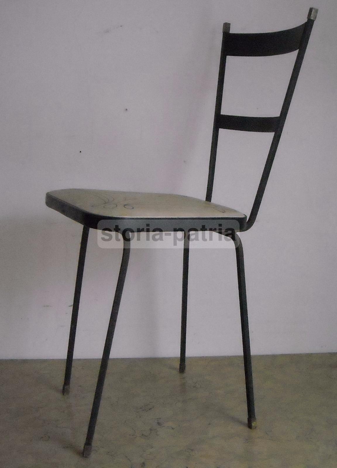 Design, Modernariato, Stilizzata Sedia, Struttura In Ferro, Decorativa, Utile, d'Epoca immagine 1