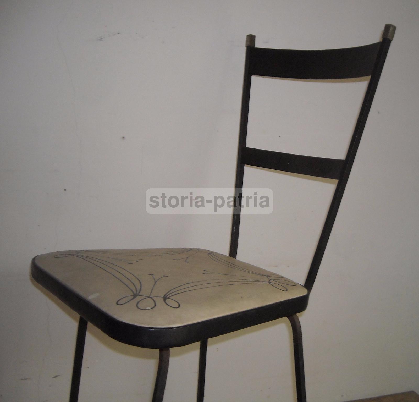 Design, Modernariato, Stilizzata Sedia, Struttura In Ferro, Decorativa, Utile, d'Epoca immagine 2