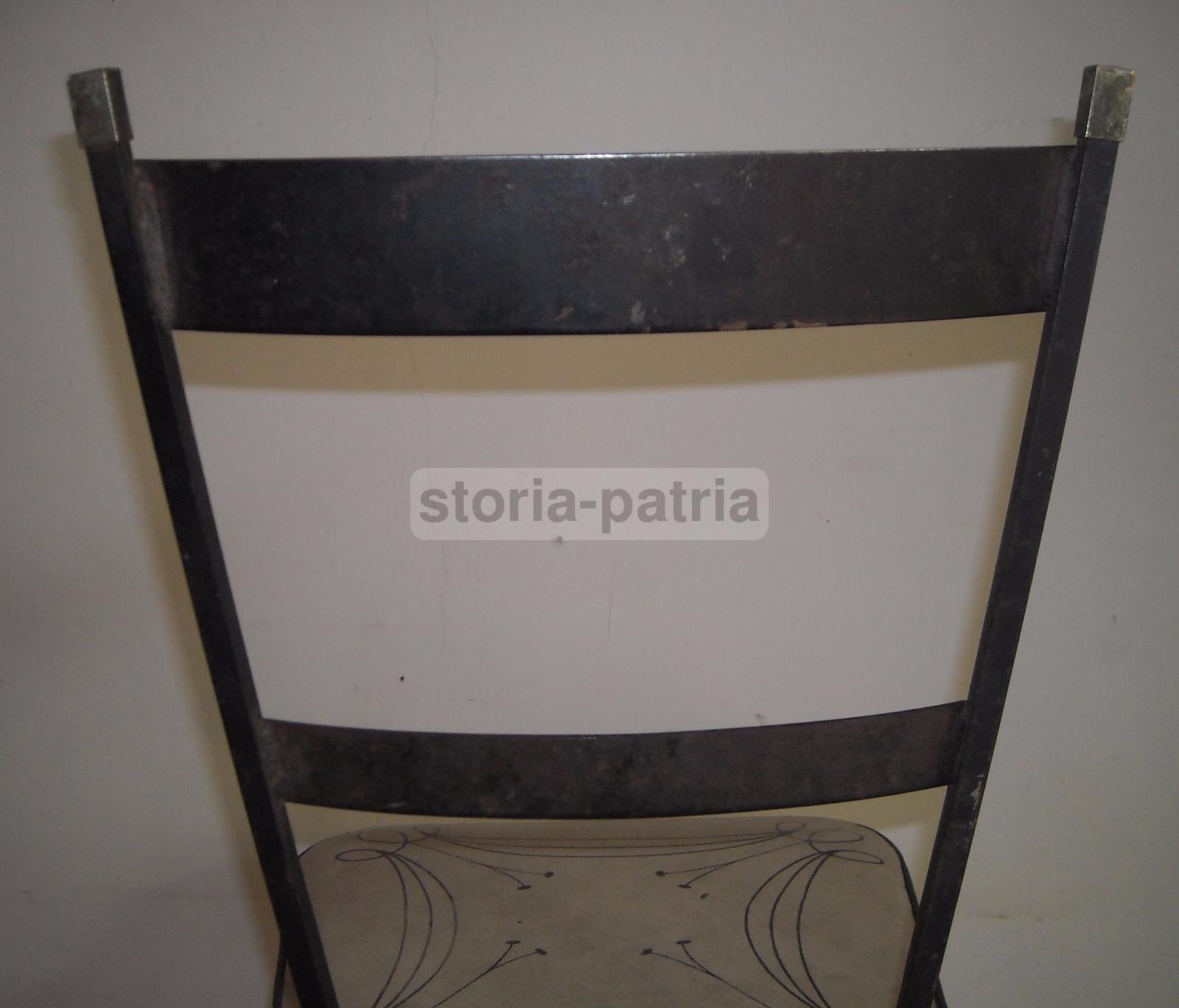 Design, Modernariato, Stilizzata Sedia, Struttura In Ferro, Decorativa, Utile, d'Epoca immagine 7