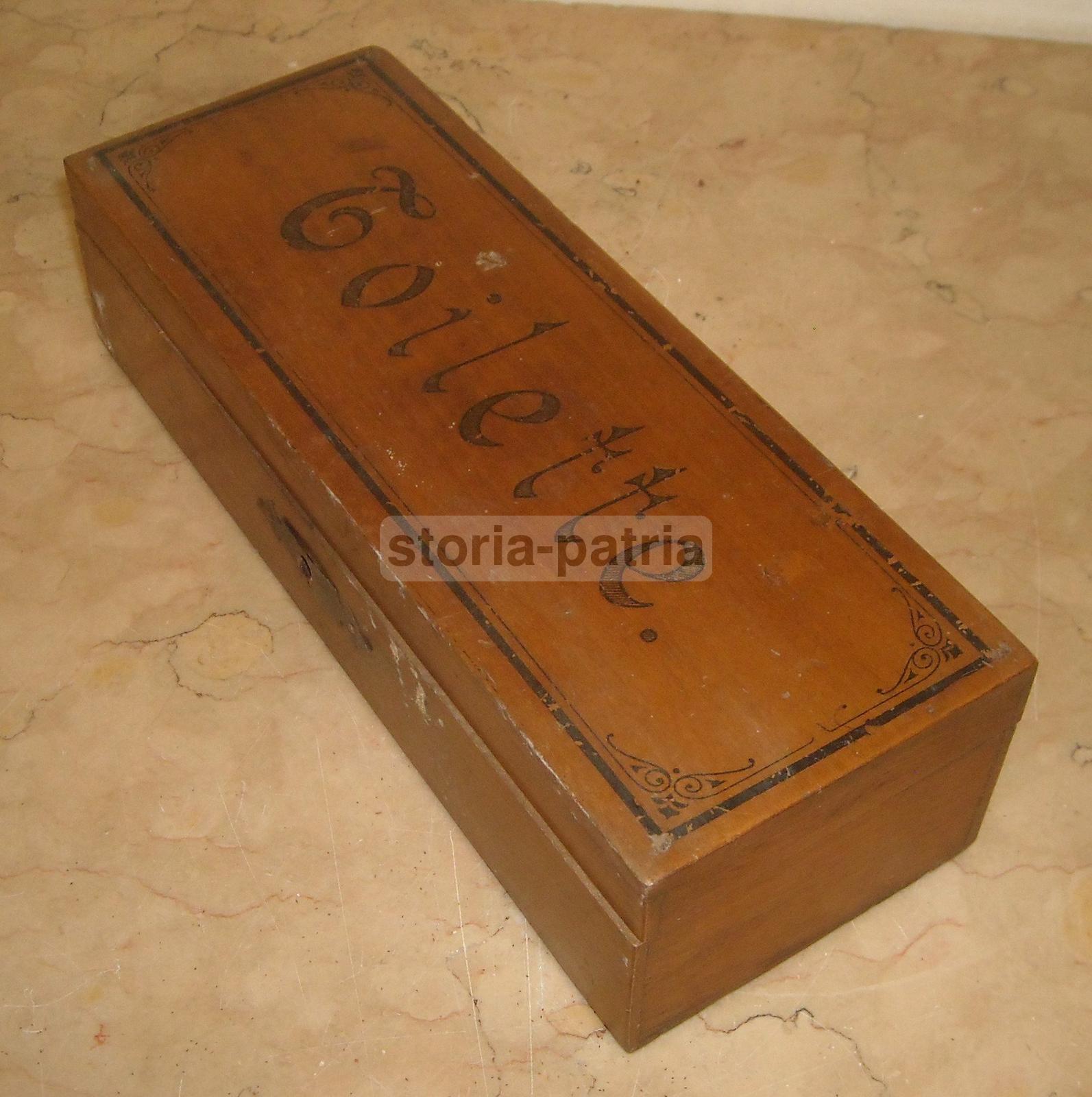 Graziosa Scatola Legno, Astuccio Per Articoli Da Toilette, Decorativa, d'Epoca immagine 2