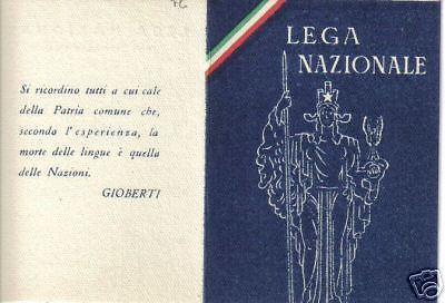Lega Nazionale, Trieste, Antica Tessera Associativa, 1946, immagine 1