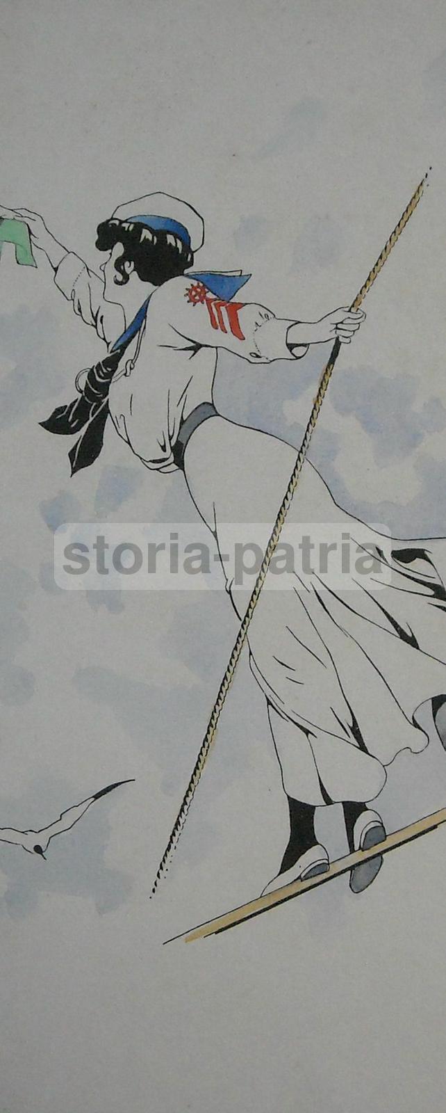 Marineria, Marina Italiana, Tricolore, Bella Illustrazione Artistica, Decorativa immagine 3