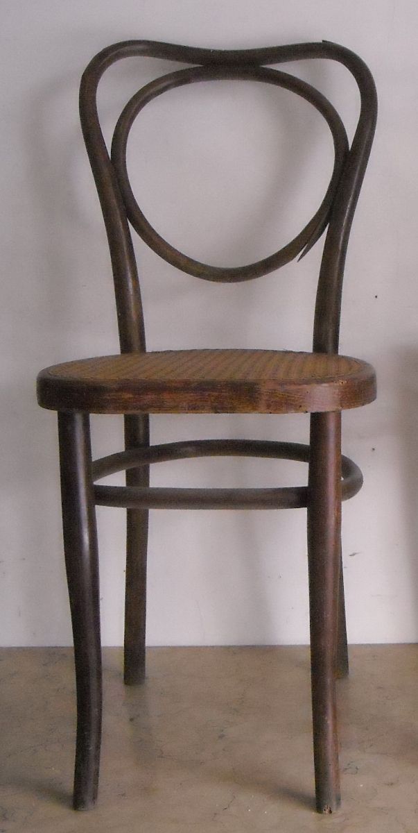 Modernariato, Decorativa Coppia Di Antiche Sedie, Fondo Impagliato, Marchio Kohn immagine 3