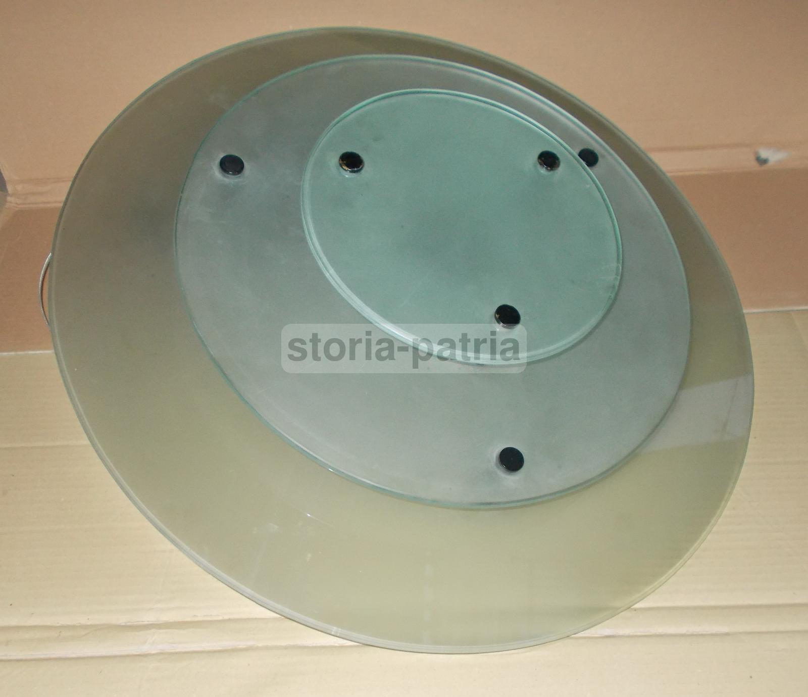 Modernariato, Design, Lampada Da Soffitto, Sospensione Decorativa, Tre Dischi Vetro immagine 1