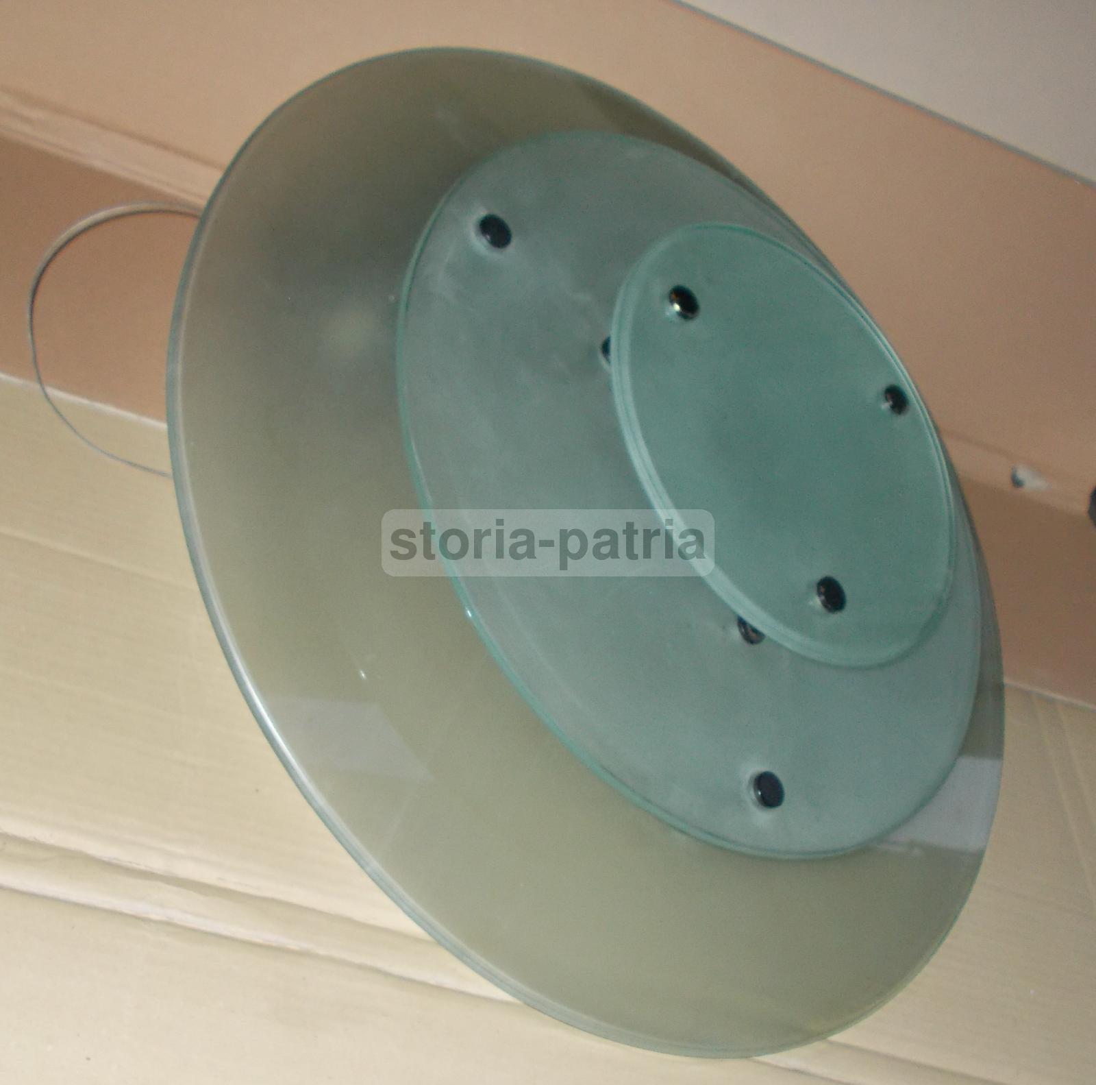Modernariato, Design, Lampada Da Soffitto, Sospensione Decorativa, Tre Dischi Vetro immagine 3