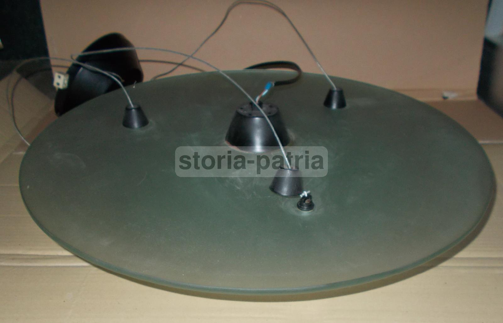 Modernariato, Design, Lampada Da Soffitto, Sospensione Decorativa, Tre Dischi Vetro immagine 4
