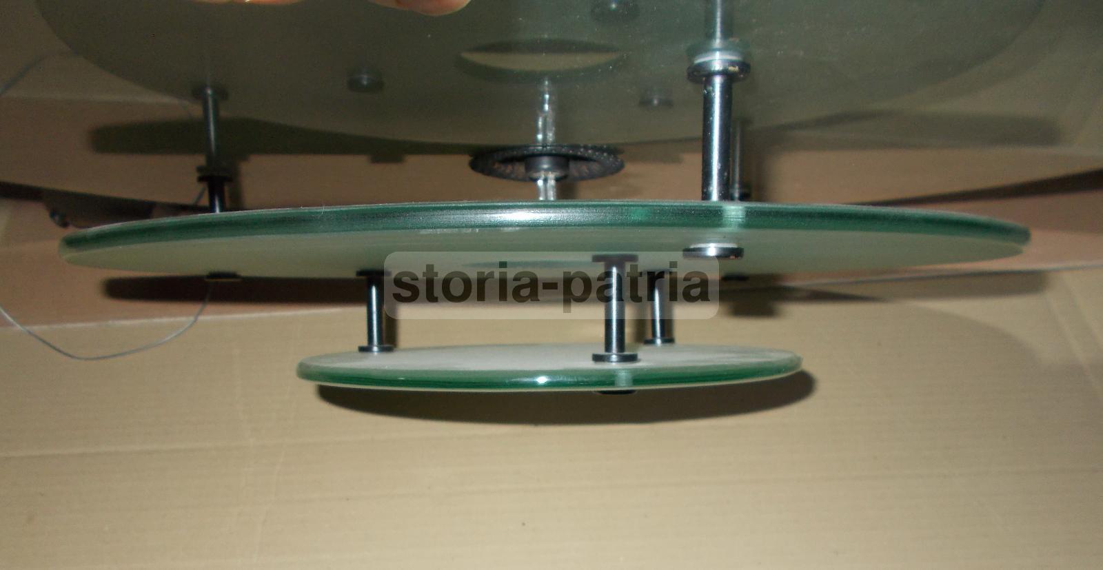 Modernariato, Design, Lampada Da Soffitto, Sospensione Decorativa, Tre Dischi Vetro immagine 5