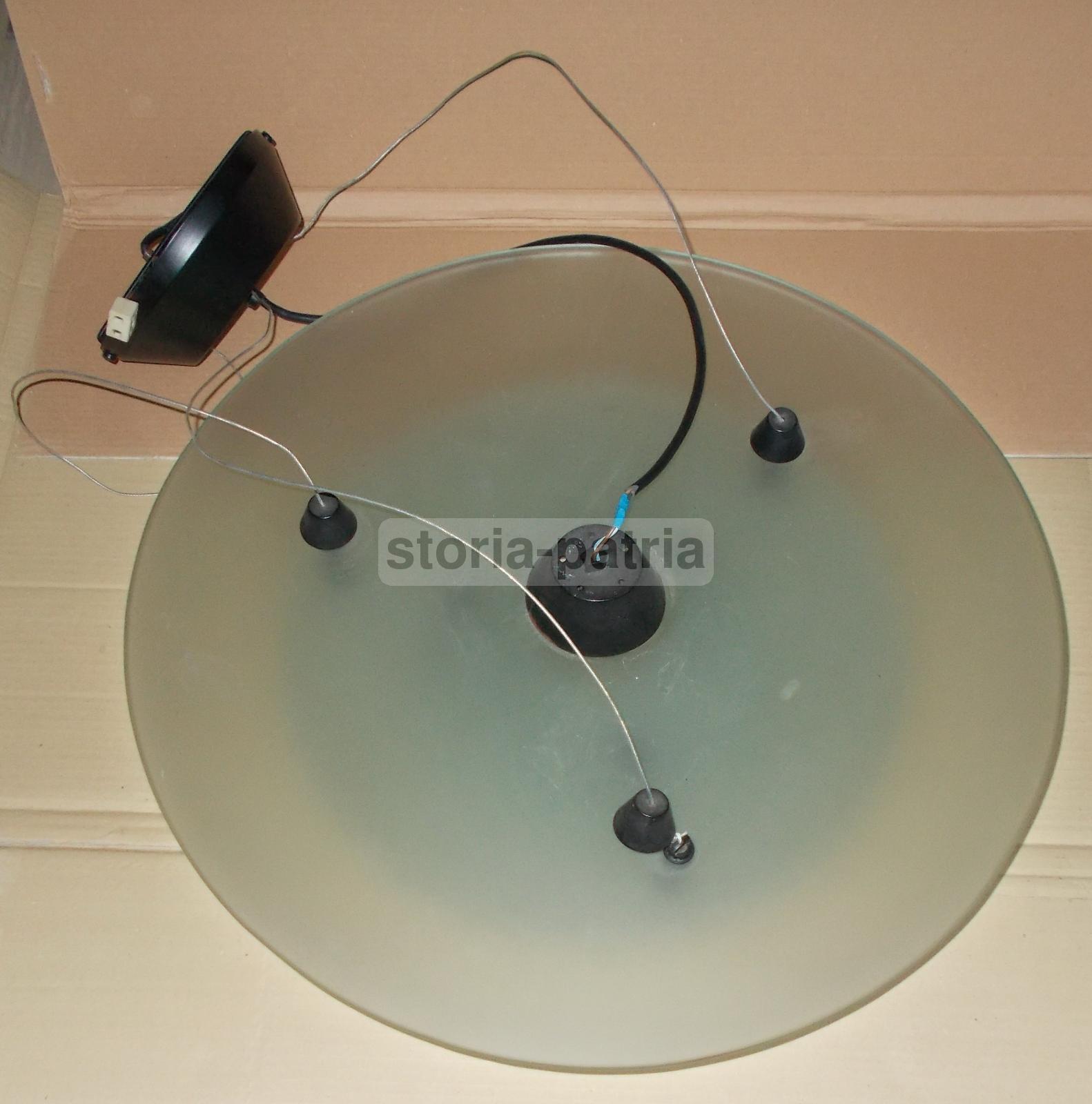 Modernariato, Design, Lampada Da Soffitto, Sospensione Decorativa, Tre Dischi Vetro immagine 6