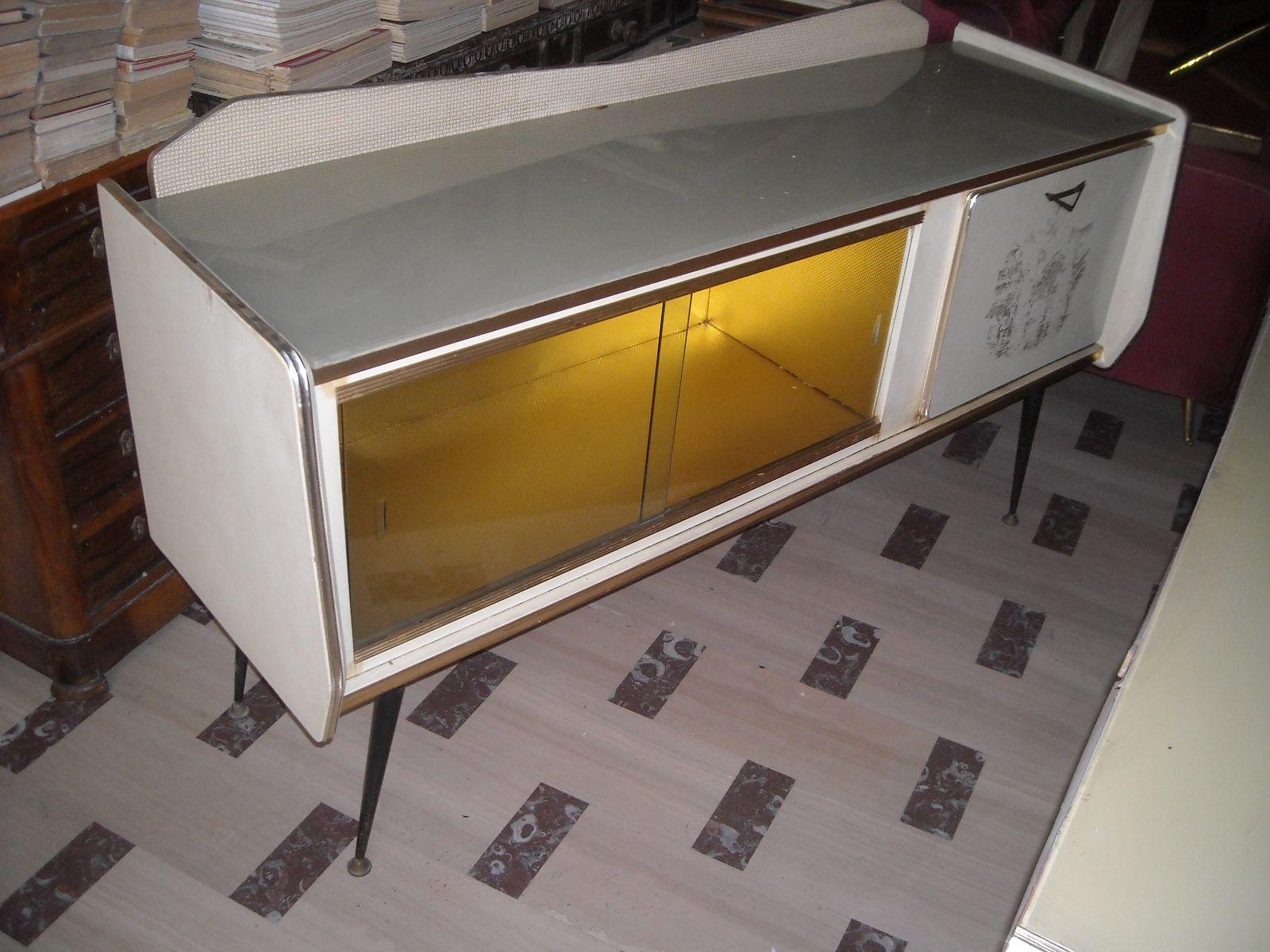 Modernariato, Design, Pregevole Decorativo Mobile Credenza, 50, Ovunque Collocabile immagine 22