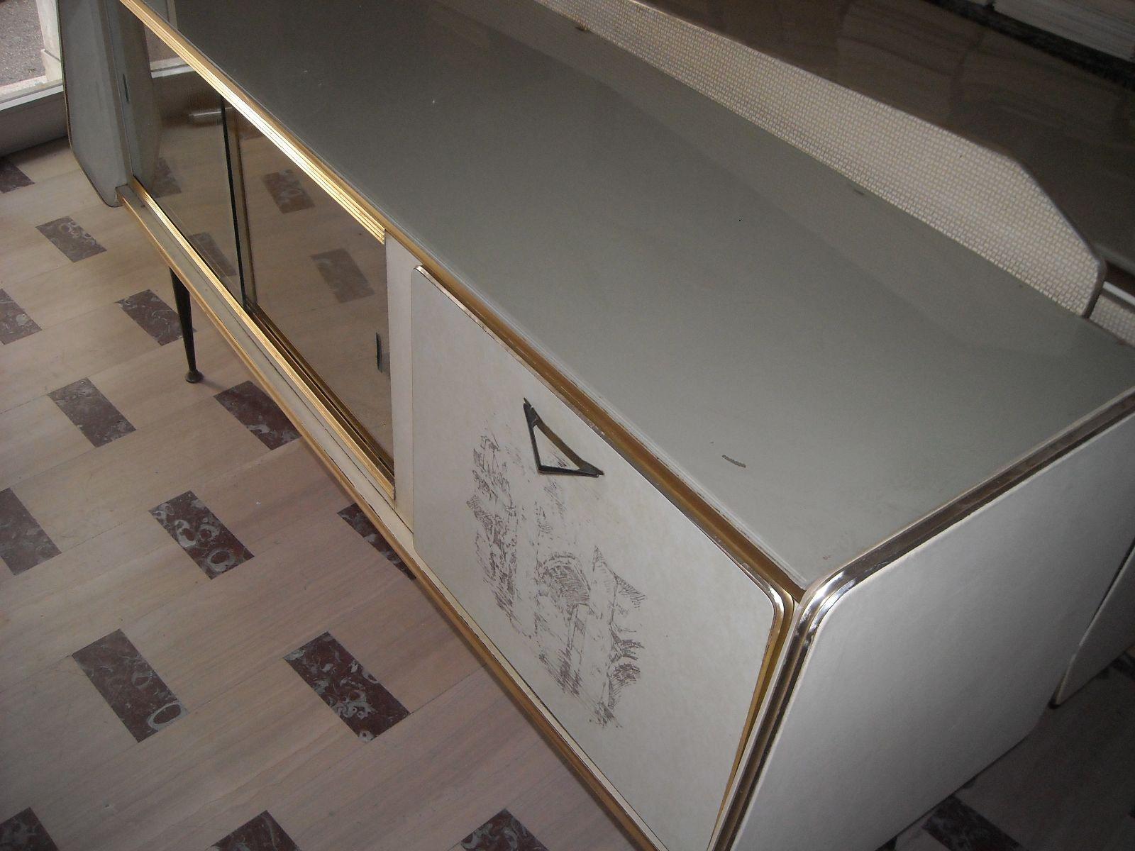 Modernariato, Design, Pregevole Decorativo Mobile Credenza, 50, Ovunque Collocabile immagine 24