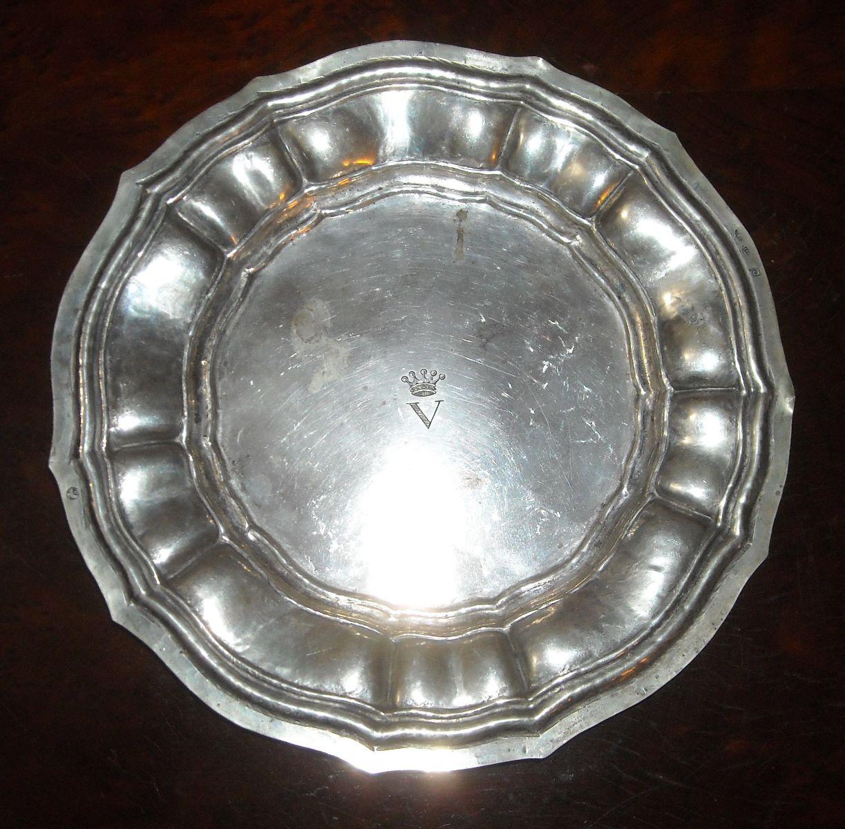Napoli, Argenteria Di Famiglia, Decorativo Centro Tavolo, Alzata, Elegante Modellato immagine 6