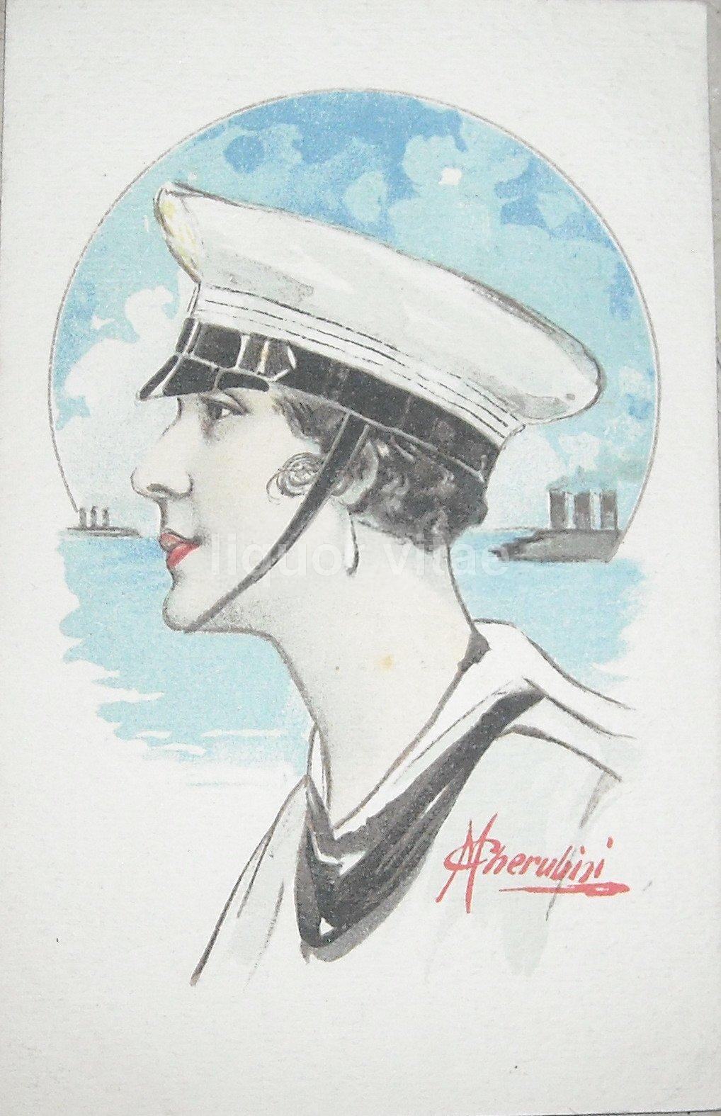 Navigazione, Marineria, Giovane Donna In Divisa Da Marinaio, Bellissima Opera, Arte immagine 2
