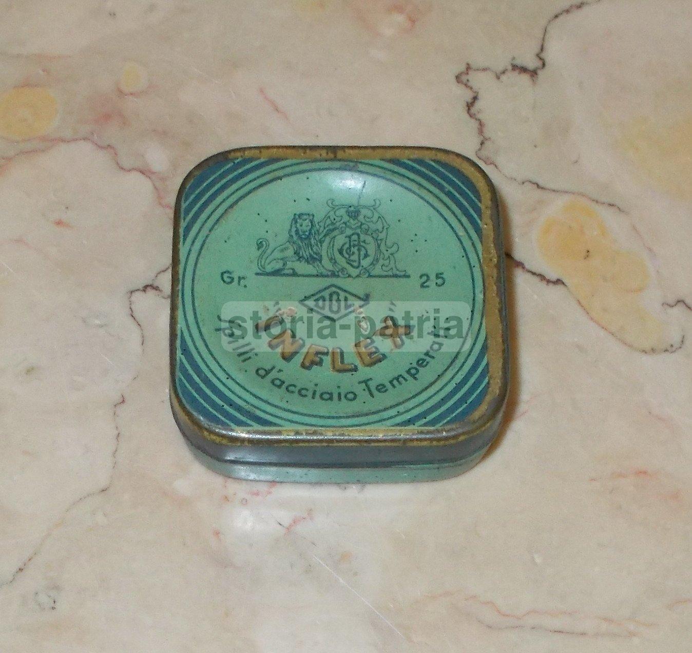 Tecnica, Acciaio, Spilli, Graziosa Scatola Pubblicitaria, Inflex, Araldica, d'Epoca immagine 1