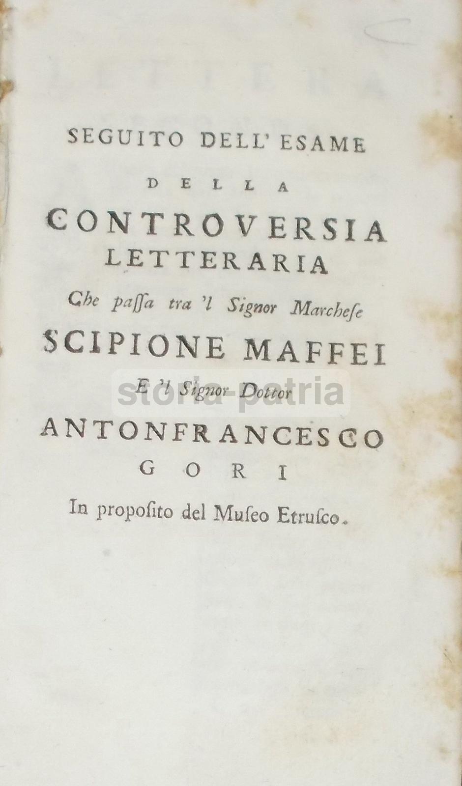 Toscana, Museo Etrusco, Antiche Sculture, Maffei, Gori, Antica Controversia, Mitologia immagine 1